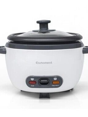 New,Eamoment Electric Rice Cooker in White and Black